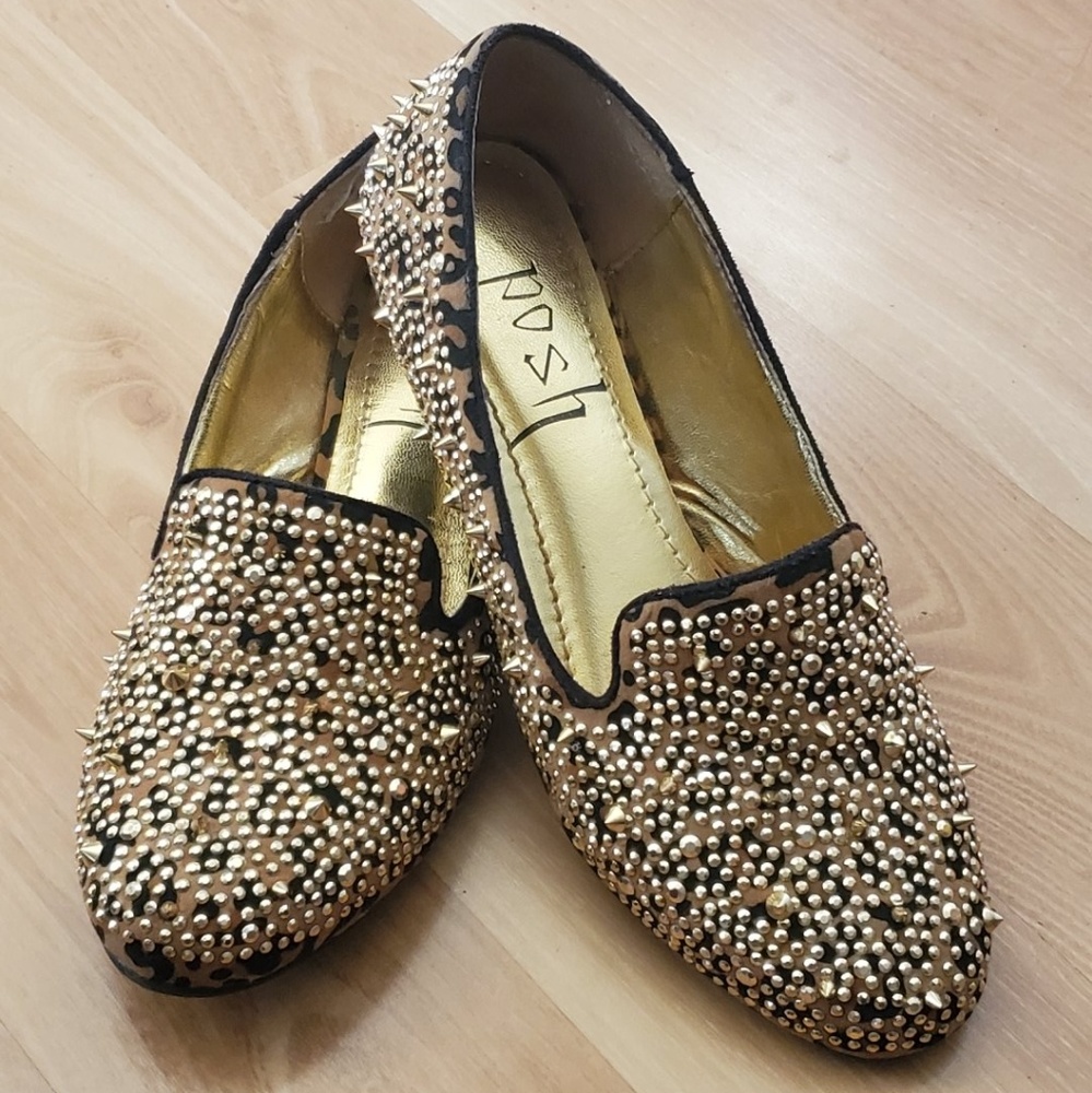 Posh Spiky Leopard Flats